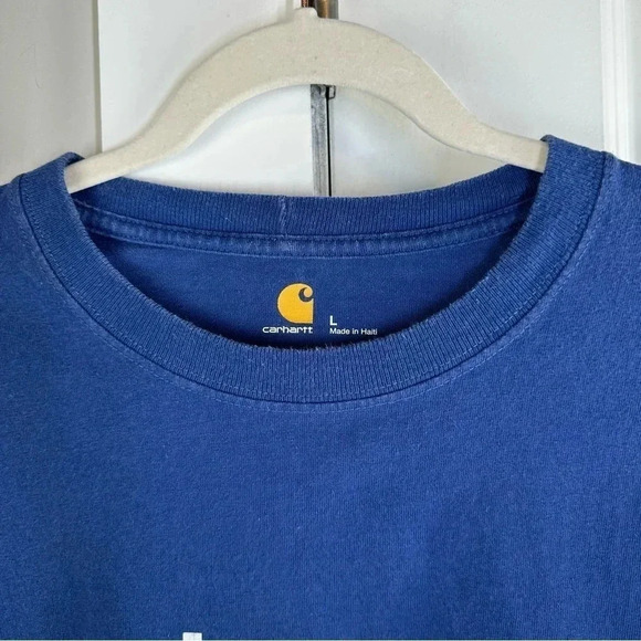 Carhartt Large Royal Graphic T-shirt Mens Workwear Logo Mens Size Large - Picture 5 of 7